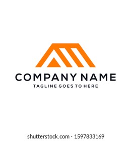 Creative modern Minimalist letter AM logo design vector