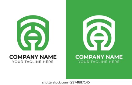 Plantilla de diseño de logotipo comercial minimalista en monograma creativo