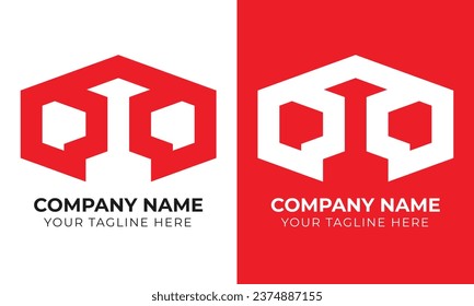 Creative modern minimalist monogram business logo design template