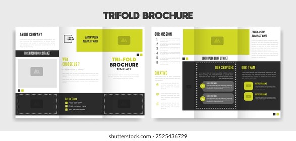 Vector de diseño de Plantilla de folleto trifold minimalista moderno creativo	