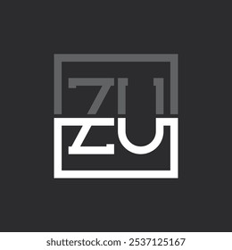 Kreatives modernes minimalistisches ZU Letter Logo Design. Letter-ZU-Logo-Monogramm für jedes Unternehmen