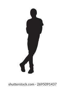 Creative Modern Model of Boys in different stylish poses, Silhouette Vector Design Collection.
