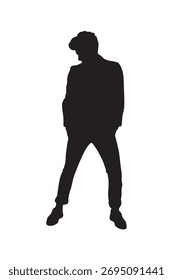 Creative Modern Model of Boys in different stylish poses, Silhouette Vector Design Collection.
