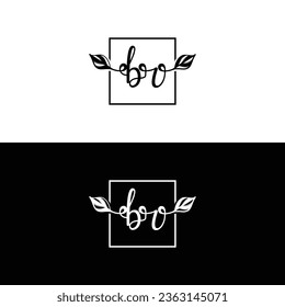 Creative Modern Monogram Letter BO Logo. Black Logo on White Background. Usable for Business Logos. Flat Vector Logo Design Template Element