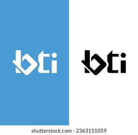 Creative Modern Monogram Letter BTI Logo. Black Logo on White Background. Usable for Business Logos. Flat Vector Logo Design Template Element