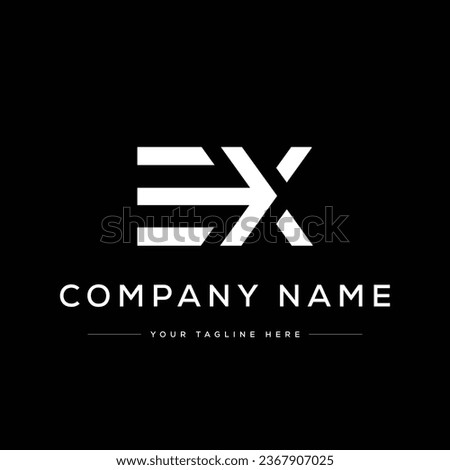 Creative Modern Monogram Letter EX Logo. Black and White Logo. Usable for Business Logos. Flat Vector Logo Design Template Element
