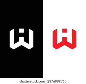 Kreatives, modernes Monogram Letter HW Logo Design. Schwarz-Weiß-Logo. Für Firmenlogos geeignet. Vorlage für flaches Vectorlogo