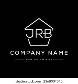Logotipo de la casa JRB con una letra de monograma moderno creativa. Logo en blanco y negro. Usable para logotipos de empresas. Elemento de plantilla de diseño de logotipo de vectores planos