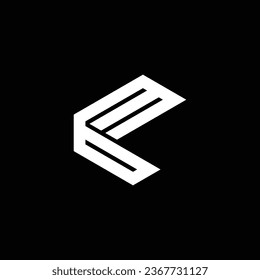 Logo de Creative Modern Monograma MC. Logo en blanco y negro. Usable para logotipos de empresas. Elemento de plantilla de diseño de logotipo de vectores planos