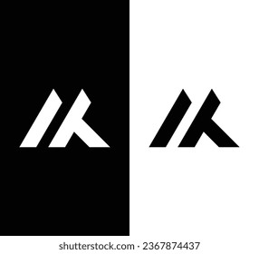 Logo de la Carta de Monograma Moderno Creativo MT. Logo en blanco y negro. Usable para logotipos de empresas. Elemento de plantilla de diseño de logotipo de vectores planos