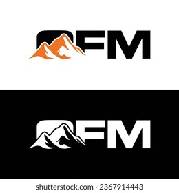 Logo de la Creative Modern Monograma Carta OFM. Logo en blanco y negro. Usable para logotipos de empresas. Elemento de plantilla de diseño de logotipo de vectores planos
