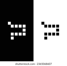 Logotipo Creative Modern Monograma Carta PI. Logo en blanco y negro. Usable para logotipos de empresas. Elemento de plantilla de diseño de logotipo de vectores planos