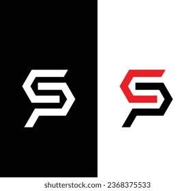 Creative Modern Monogram Letter SP Logo. Schwarz-Weiß-Logo. Für Firmenlogos geeignet. Flaches Vectorlogo-Design-Vorlagenelement