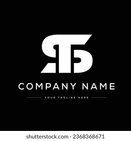 Logotipo de la carta monograma moderno creativa ST. Logo en blanco y negro. Usable para logotipos de empresas. Elemento de plantilla de diseño de logotipo de vectores planos
