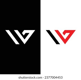 Diseño del logotipo WG de la carta monograma moderno creativa. Logo de WG. Logo en blanco y negro. Usable para logotipos de empresas. Plantilla de diseño de logotipos de vectores planos