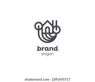 Monograma moderno creativo con el logotipo de la casa