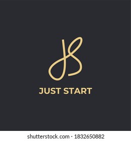 Creative Modern Monogram Logo Letter J S. Vector Simple Luxury Initial Design