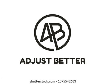 Creative Modern Monogram Logo Letter A B in Circle. Vector Simple Luxury Initial Design