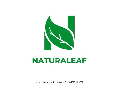 Creative Modern Monogram Logo Letter N Leaf. Vector Simple Luxury Initial Design
