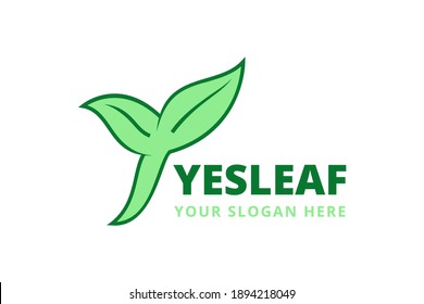 Creative Modern Monogram Logo Letter Y Leaf. Vector Simple Luxury Initial Design