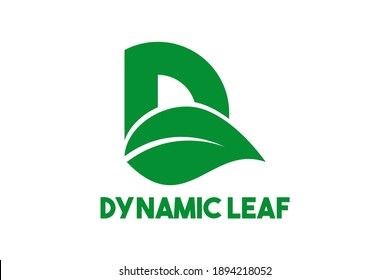 Carta D Leaf con el logotipo creativo de un monograma moderno. Diseño inicial Vector Simple Luxury