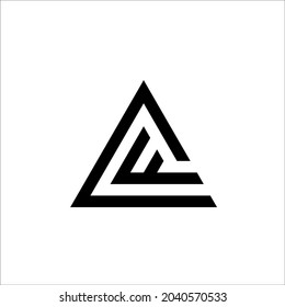 Letra creativa moderna con logotipo de monograma letra A F en triángulo