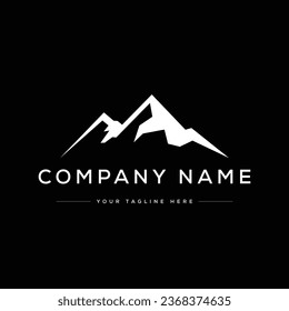 Creative Modern Mountain Logo. Black and White Logo. Usable for Business Logos. Flat Vector Logo Design Template Element