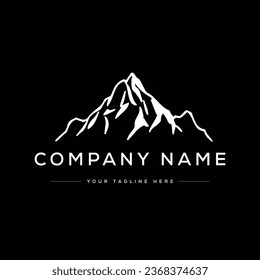 Creative Modern Mountain Logo. Black and White Logo. Usable for Business Logos. Flat Vector Logo Design Template Element