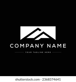 Creative Modern Mountain Logo. Black and White Logo. Usable for Business Logos. Flat Vector Logo Design Template Element