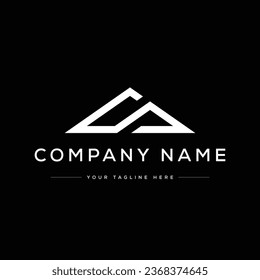 Creative Modern Mountain Logo. Black and White Logo. Usable for Business Logos. Flat Vector Logo Design Template Element