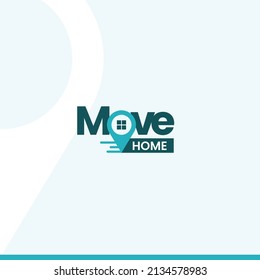 Creative And Modern Move Business Logo With Map Marker Perfect Suitable For Moving Company,  Movers And Storage Company, Packers And Shifting Service, Home Movers And Other Moving-related Industry.