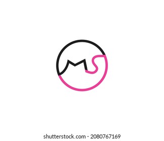 Creative Modern MS Letter Logo Design Vector Template