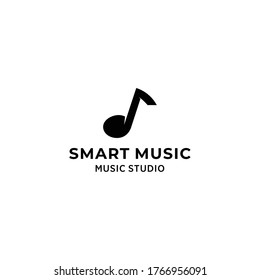 Creative modern music note sign logo design 