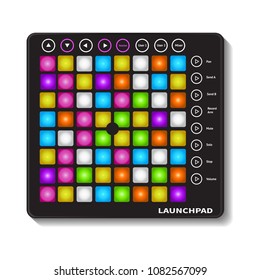 Creative modern musical instruments concept launchpad vector.