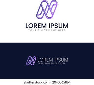 Creative modern N letter logo design template