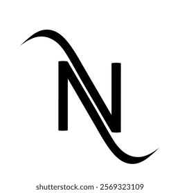 Creative and modern N letter logo design. N Logo Design, Initial N Logo template. initial n flat logo