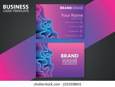 Creative modern name card and business card with horizontal standard size vector illustration template.