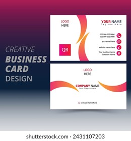 creative modern name card and business card, double sided business card template modern and clean style, Personal visiting card with company logo.