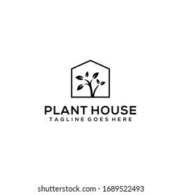 Creative modern natural plant leaf with house icon design logo concept icon template