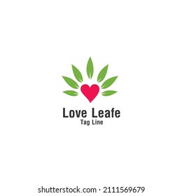 Creative modern natural plant leaf with heart icon design logo concept icon template eps