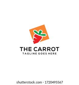 Dibujo vectorial de diseño de plantilla de logotipo de zanahoria moderno creativo