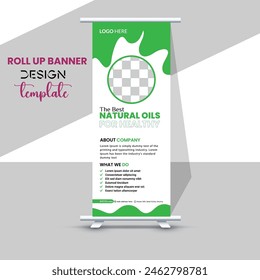 Creative And Modern  nature colorful rollup banner design template with color design template for poster rullup banner design