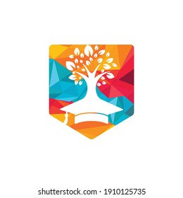 Creative modern nature Education logo design. Graduation cap and tree icon logo.	
