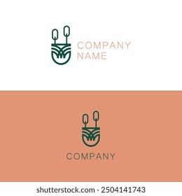 Creative and modern nature logo with small tree.