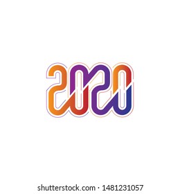 Creative & Modern new year 2020 Customized text logo or t shirt  template for company or business , industry purpose ready to use
