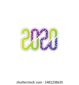 Creative & Modern new year 2020 Customized text logo or t shirt  template for company or business , industry purpose ready to use