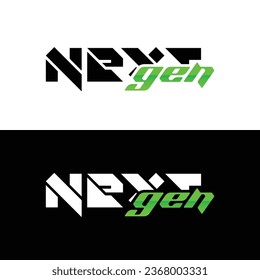 Creative Modern Next Gen Logo. Black and White Logo. Usable for Business Logos. Flat Vector Logo Design Template Element