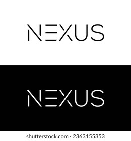 Creative Modern NEXUS Logo. Black Logo on White Background. Usable for Business Logos. Flat Vector Logo Design Template Element