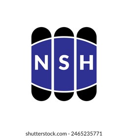 Kreatives modernes nsh-Buchstaben-Logo-Design. Vektorgrafik-Design.