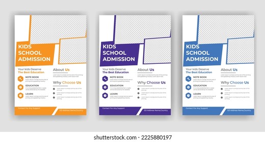 Creative and modern online school education admission flyer 
